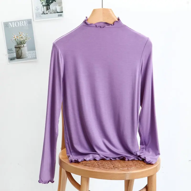 Women's Long Sleeve Collar T-Shirt Green Black - Image 6
