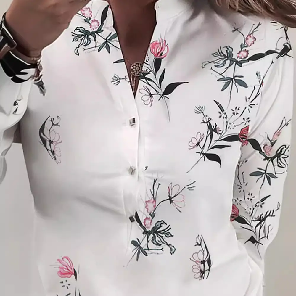 Women's White Printed Shirts with Black Diamond Pattern