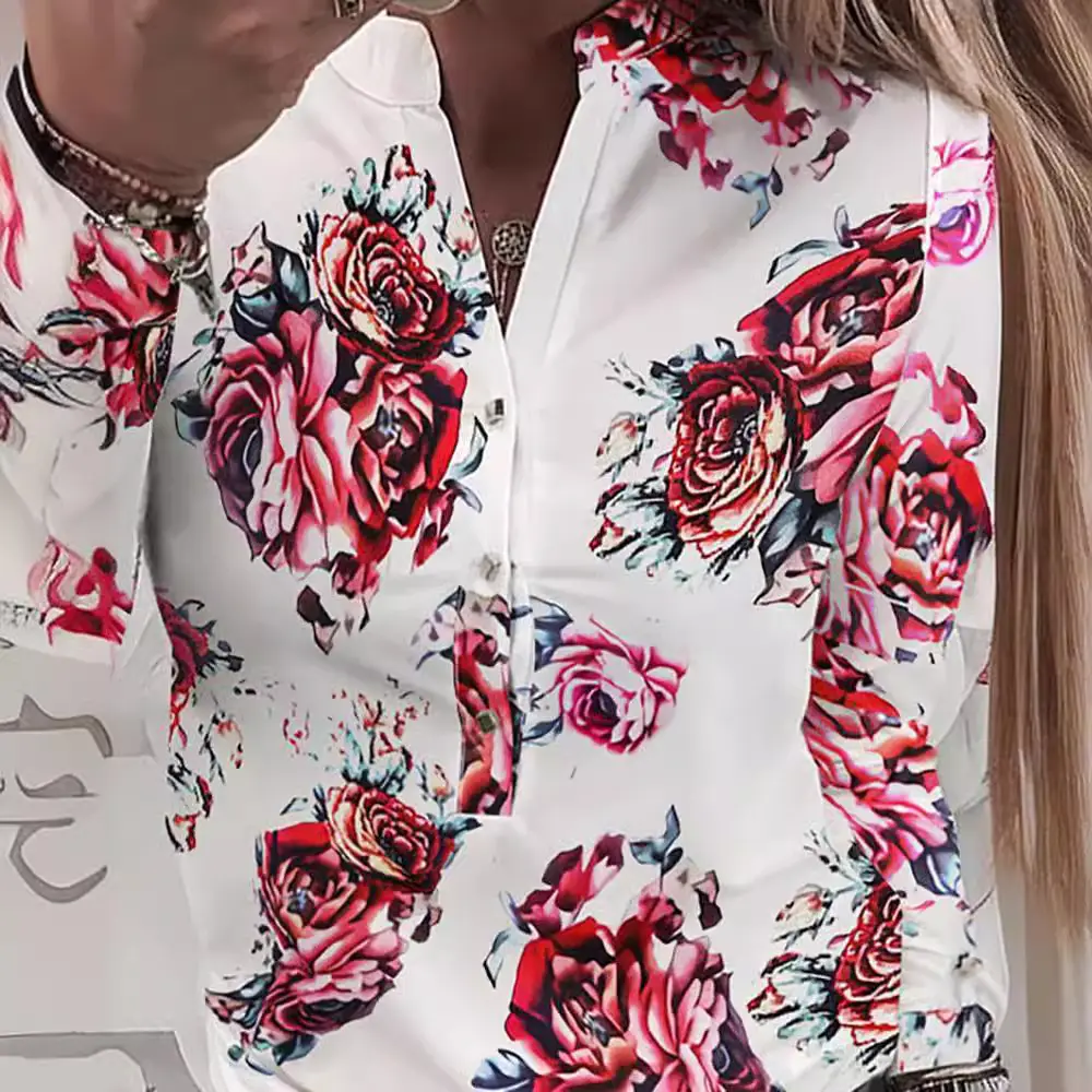 Women's White Printed Shirts with Black Diamond Pattern