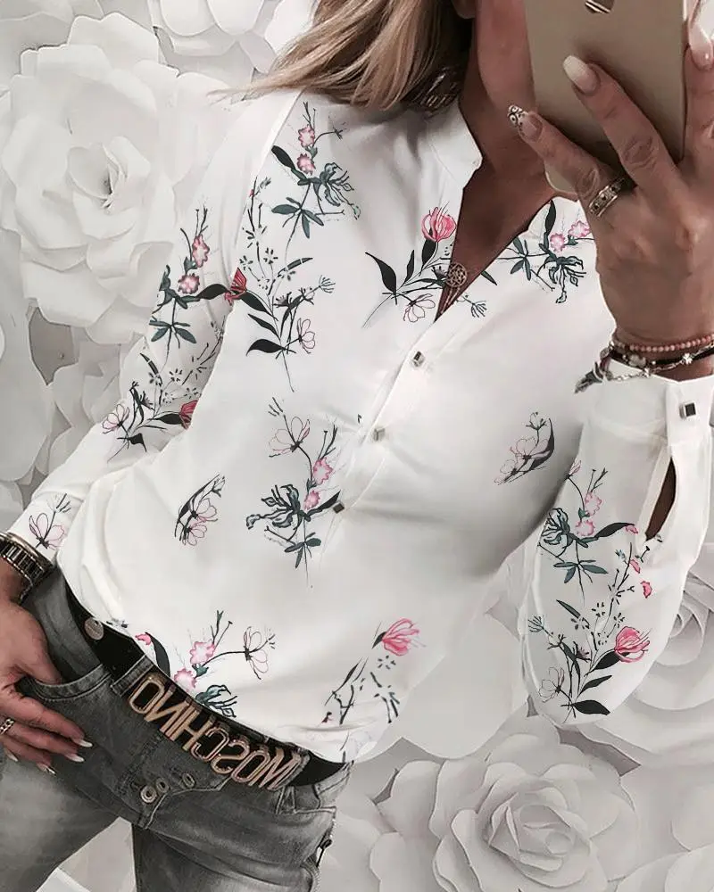 Women's White Printed Shirts with Black Diamond Pattern