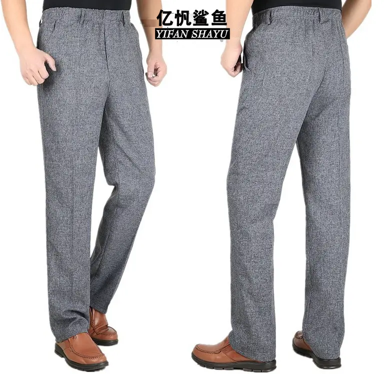 Spring Thin Linen Elastic Waist Casual Pants — feature 10