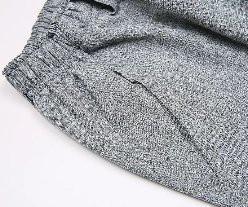 Spring Thin Linen Elastic Waist Casual Pants — feature 13