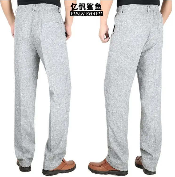 Spring Thin Linen Elastic Waist Casual Pants — feature 6