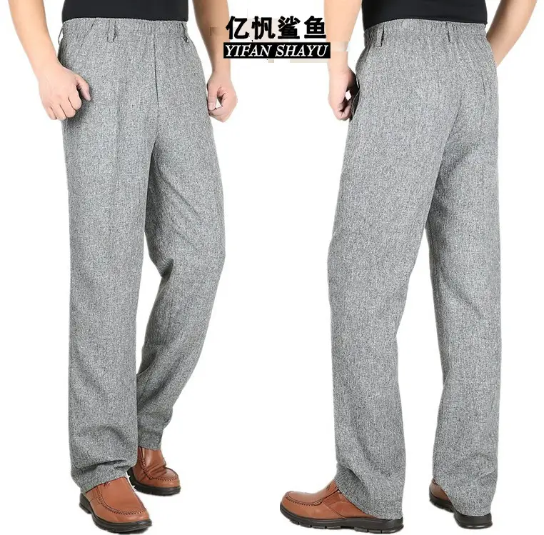 Spring Thin Linen Elastic Waist Casual Pants — feature 8