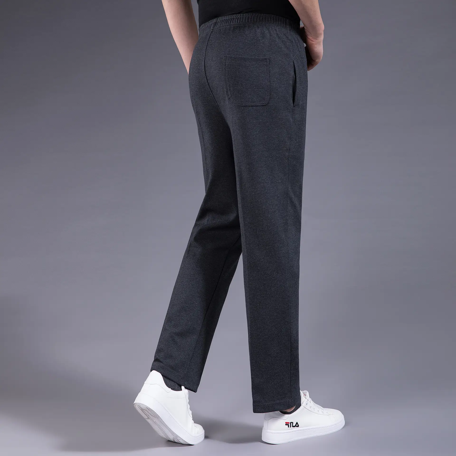 Men's Black Elastic Waist Sports Pants Casual Summer - Image 8