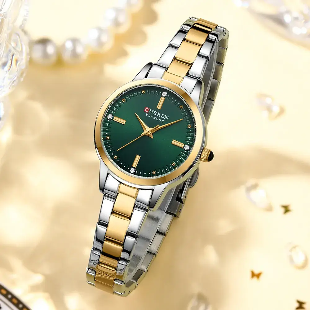 Curren Gold Plated Women's Quartz Watch with Steel Band - Image 8