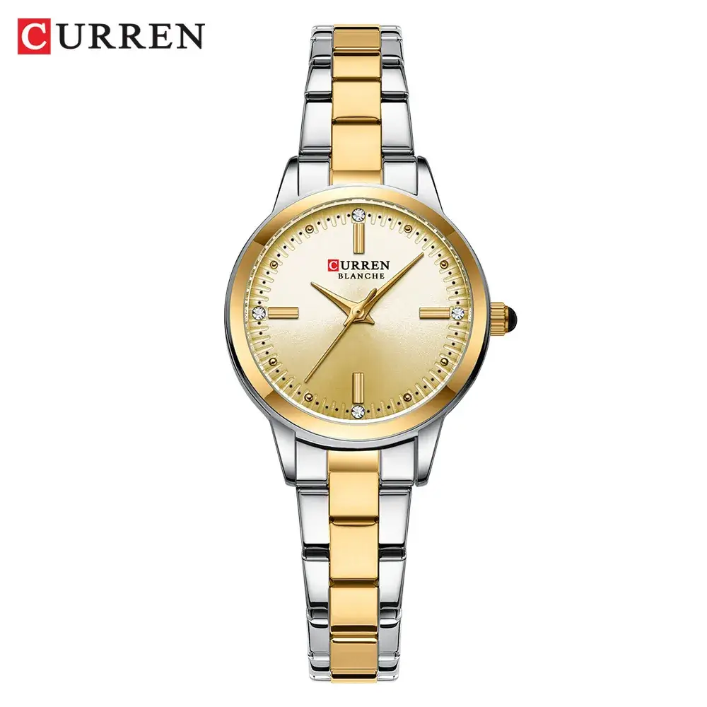 Curren Gold Plated Women's Quartz Watch with Steel Band - Image 2