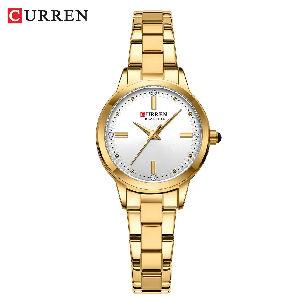 Curren Gold Plated Women's Quartz Watch with Steel Band - Image 6