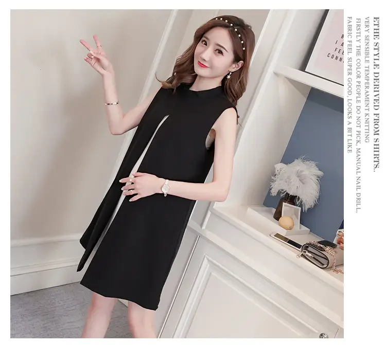 Black & White Bow Tie A-Line Vest Maternity Skirt — feature 14