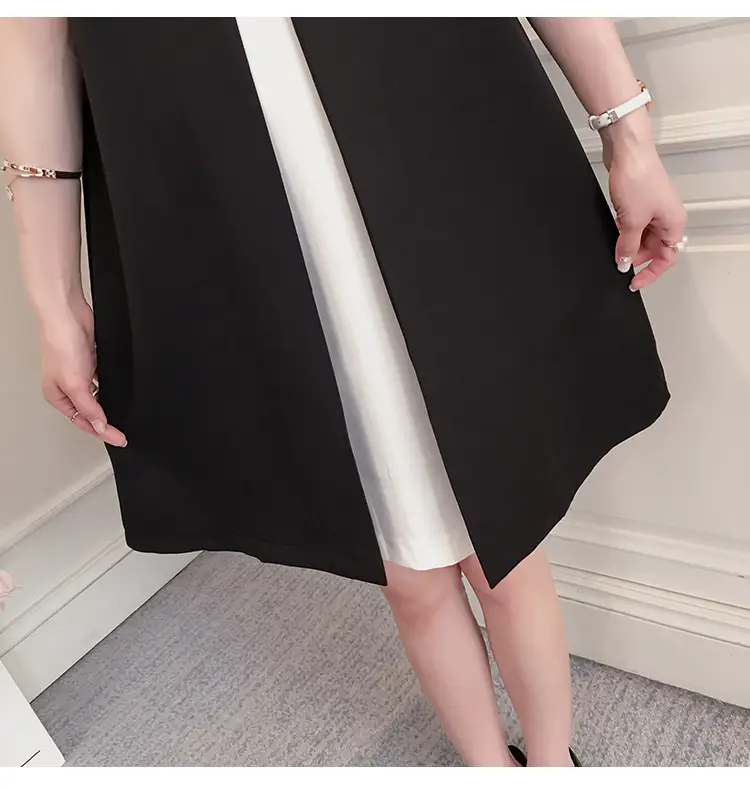 Black & White Bow Tie A-Line Vest Maternity Skirt — feature 20