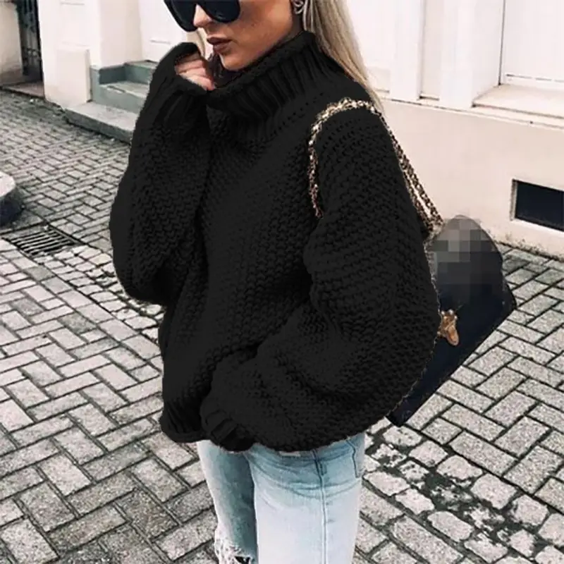 2025 Women's New Thick Curled Sweater Green - Image 2