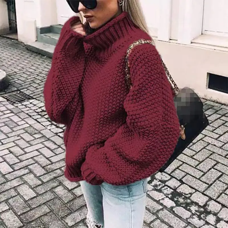 2025 Women's New Thick Curled Sweater Green - Image 3