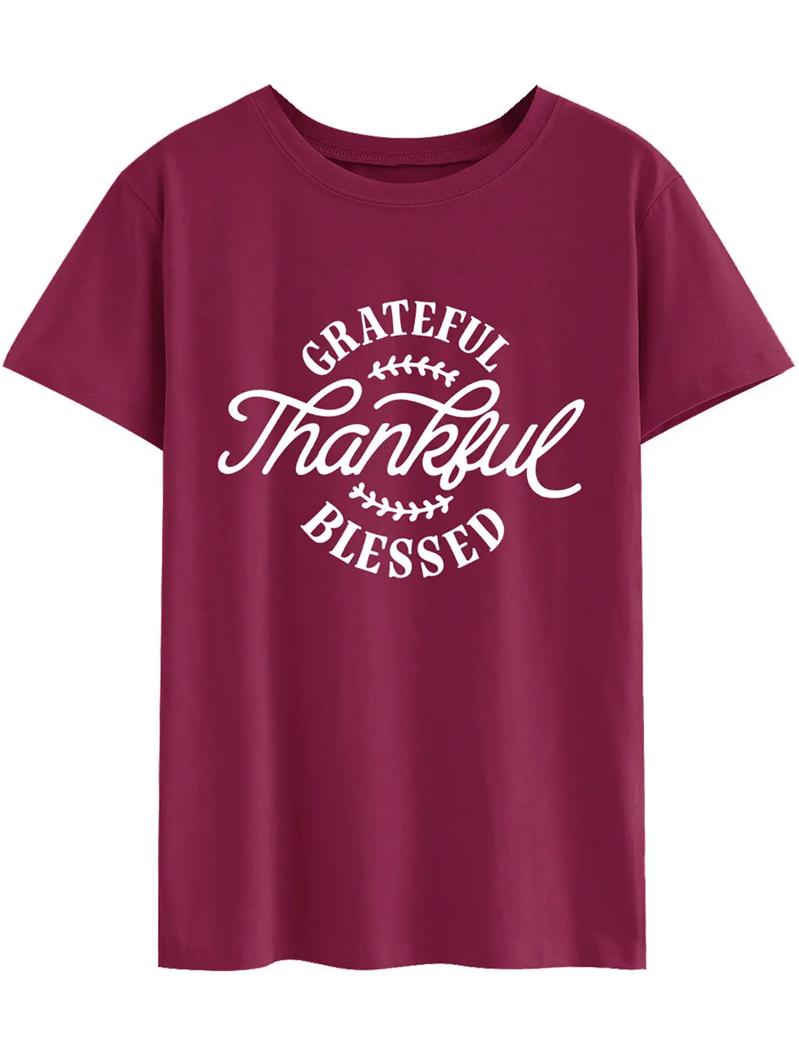 Men Women Pink Grateful Thankful Blessed T-Shirt - Image 2