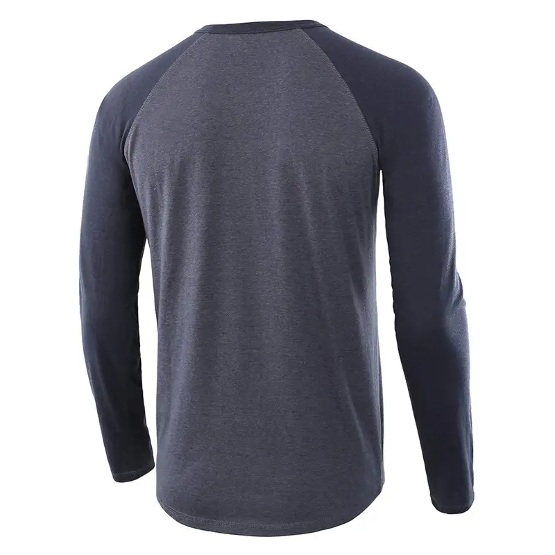 2025 Spring Men's Red Blue Henley T-Shirt - Image 10