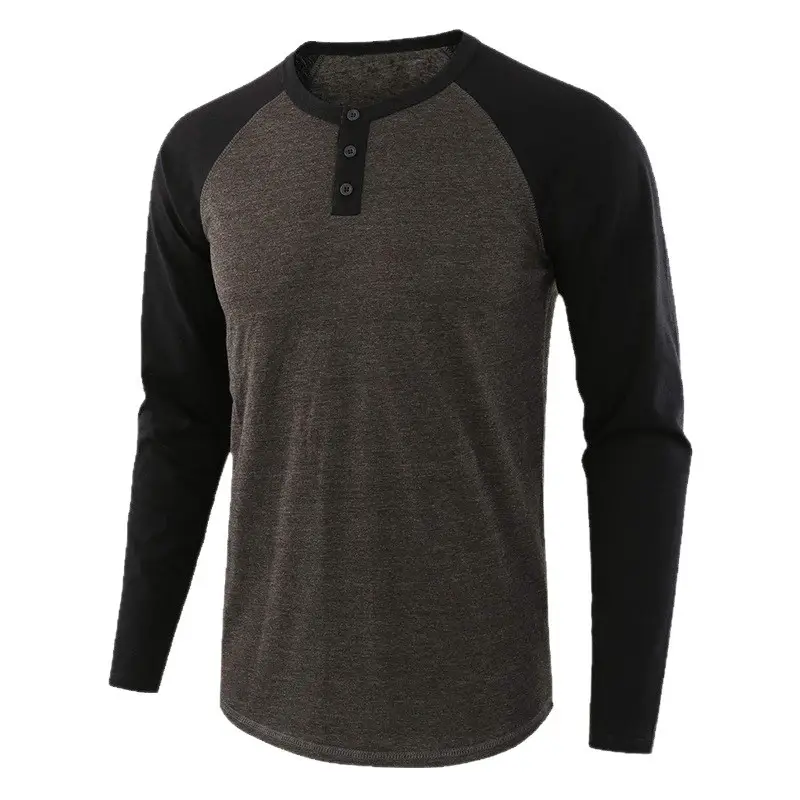 2025 Spring Men's Red Blue Henley T-Shirt - Image 13