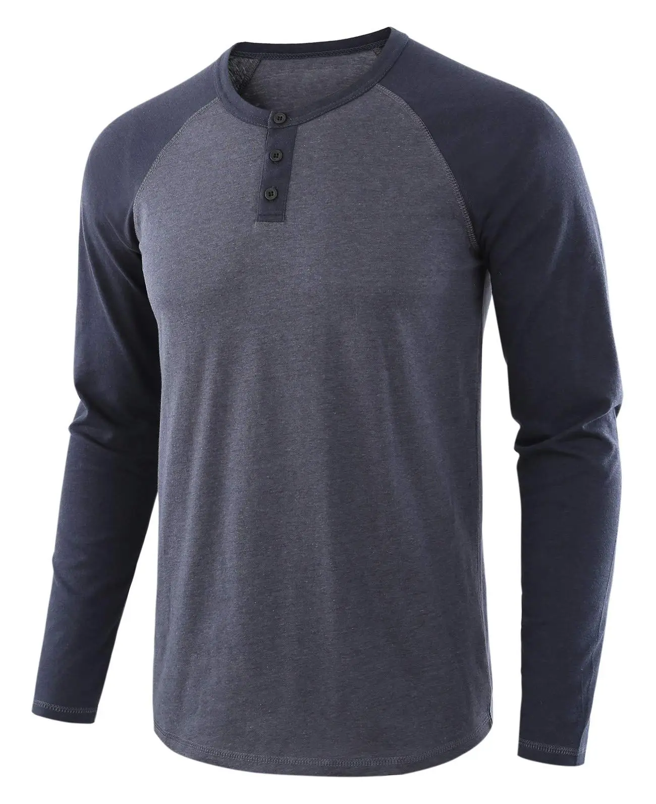 2025 Spring Men's Red Blue Henley T-Shirt — feature 1
