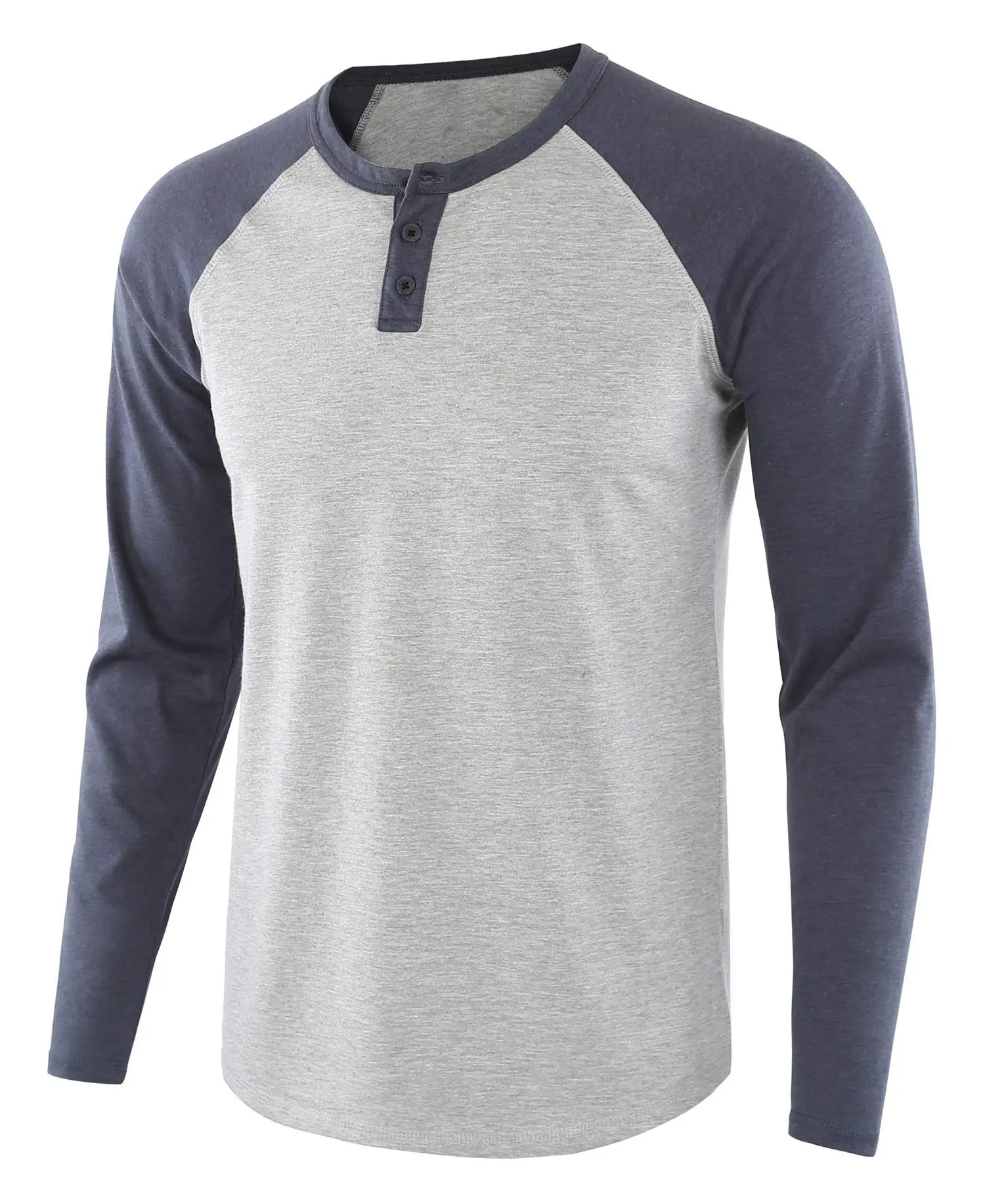 2025 Spring Men's Red Blue Henley T-Shirt — feature 13
