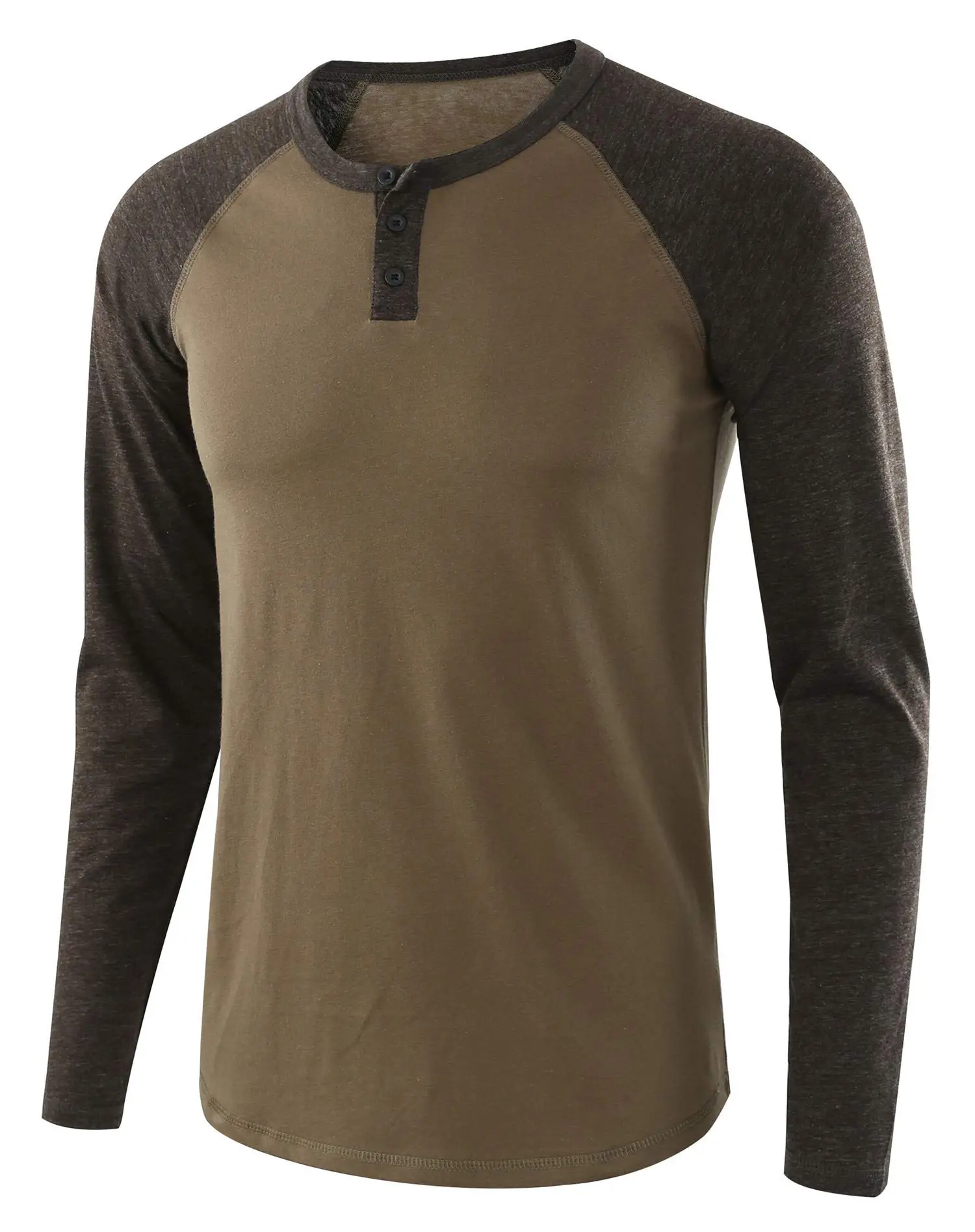 2025 Spring Men's Red Blue Henley T-Shirt — feature 3