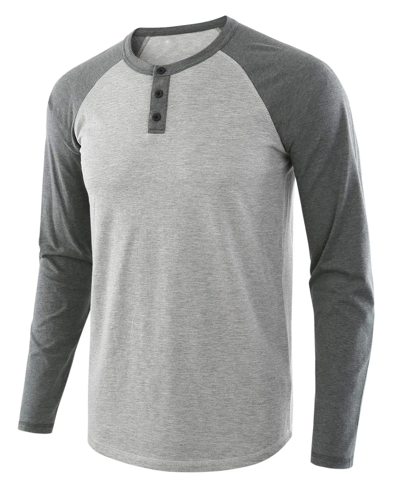 2025 Spring Men's Red Blue Henley T-Shirt - Image 4