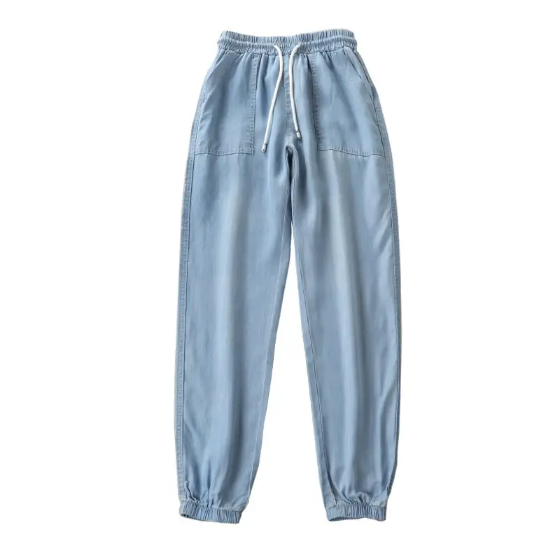Women Ice Silk High Waist Shorts Blue 2025 - Image 9