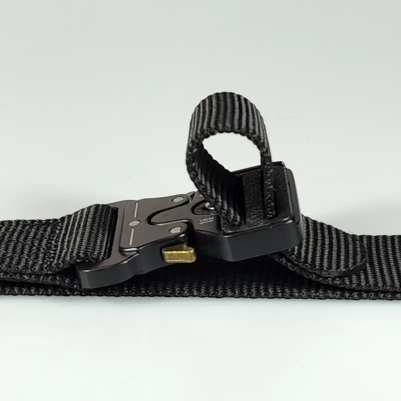 Men's Black Beaded Nylon Tactical Belt with Metal Buckle — feature 10