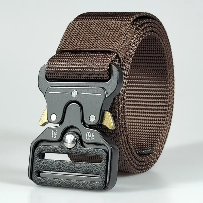 Men's Black Beaded Nylon Tactical Belt with Metal Buckle β feature 16