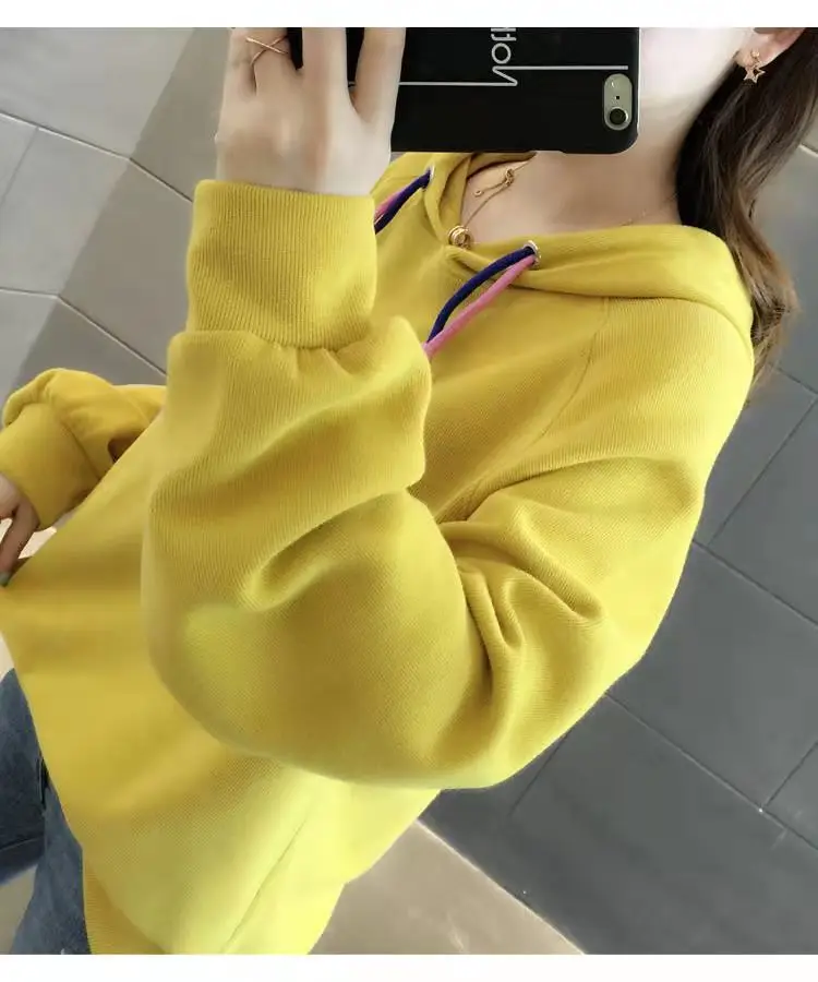 Women's Cream K-Style Hoodie Sweatshirt 2025 Spring Fall — feature 12