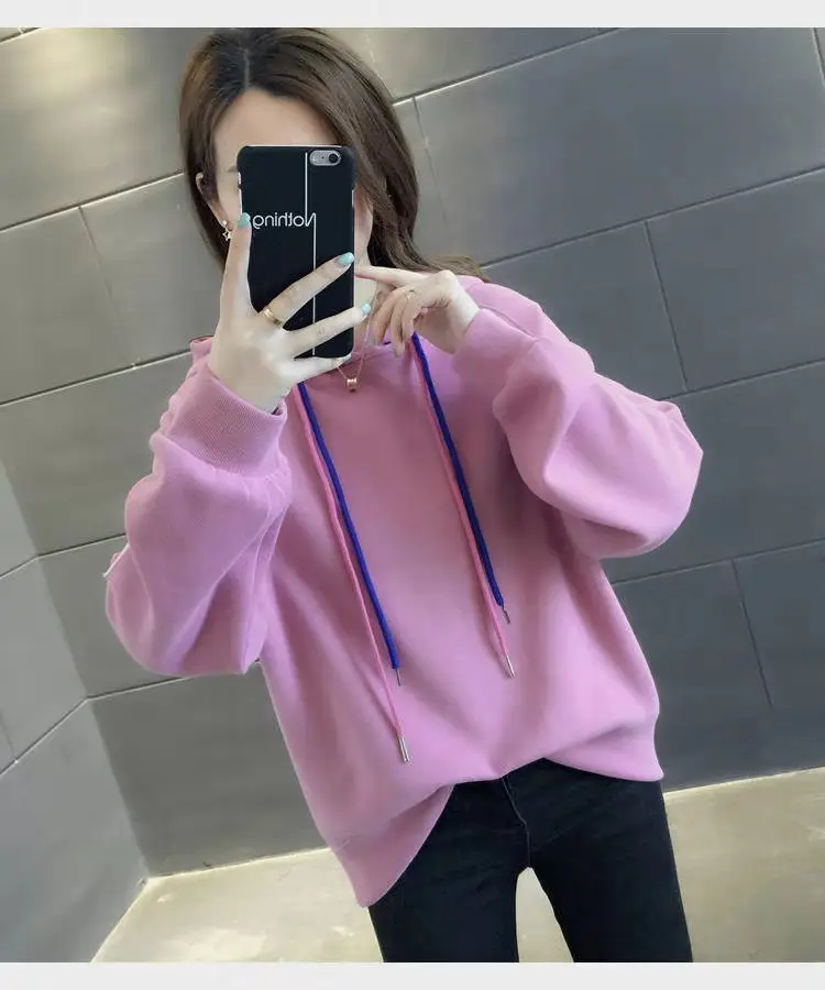 Women's Cream K-Style Hoodie Sweatshirt 2025 Spring Fall — feature 15