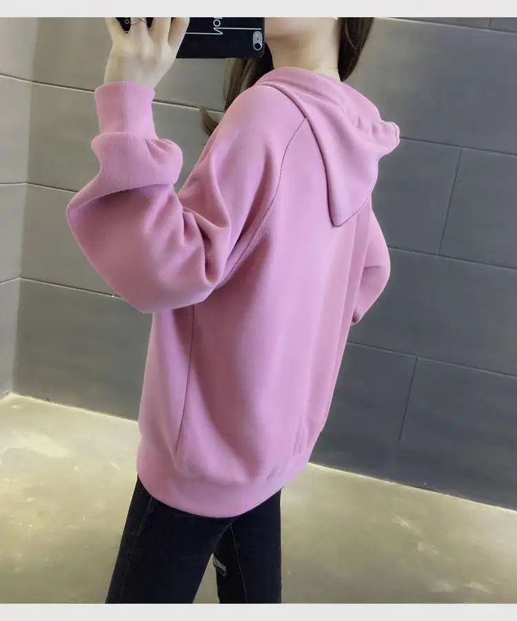 Women's Cream K-Style Hoodie Sweatshirt 2025 Spring Fall — feature 16