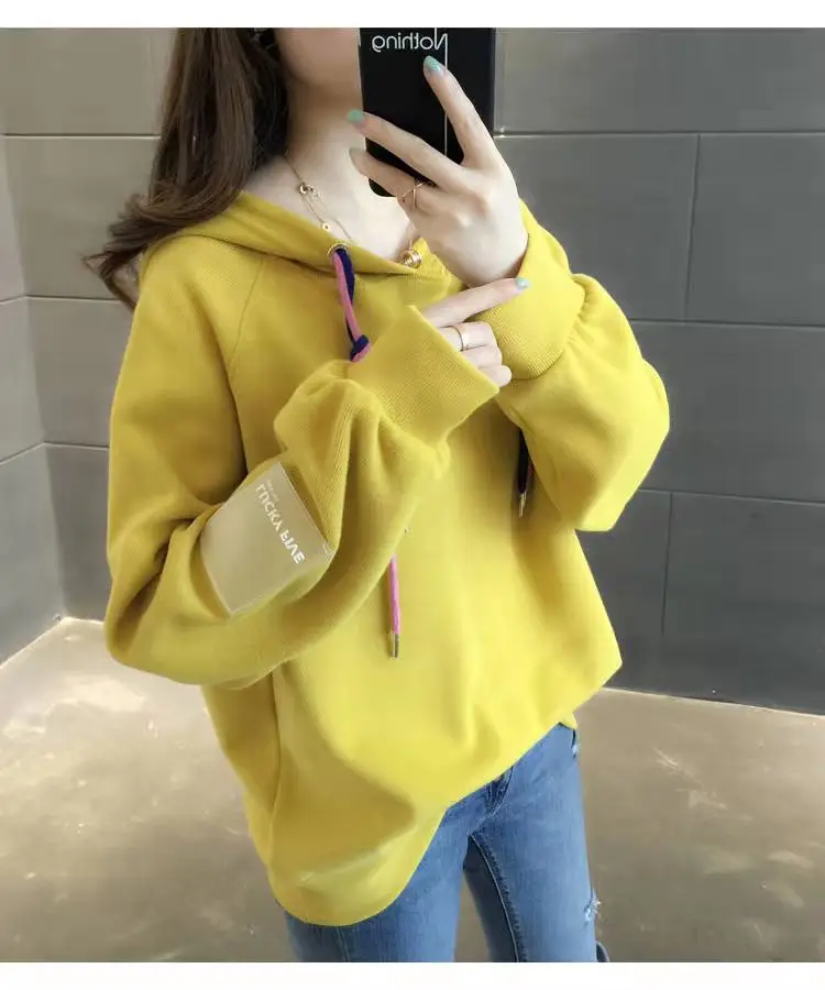 Women's Cream K-Style Hoodie Sweatshirt 2025 Spring Fall — feature 9