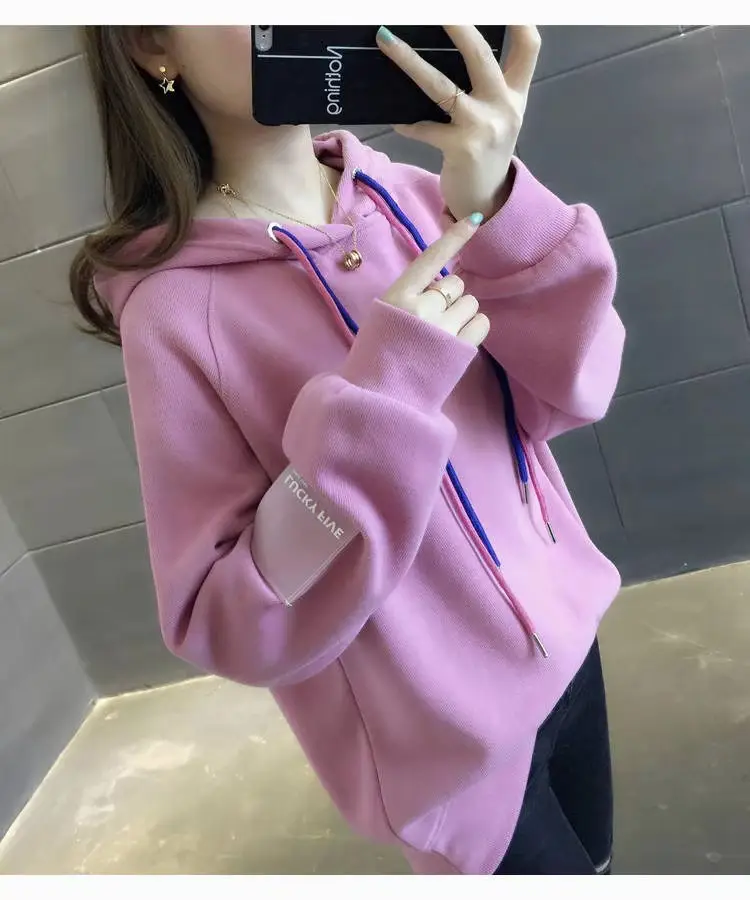 Women's Cream K-Style Hoodie Sweatshirt 2025 Spring Fall - Image 6