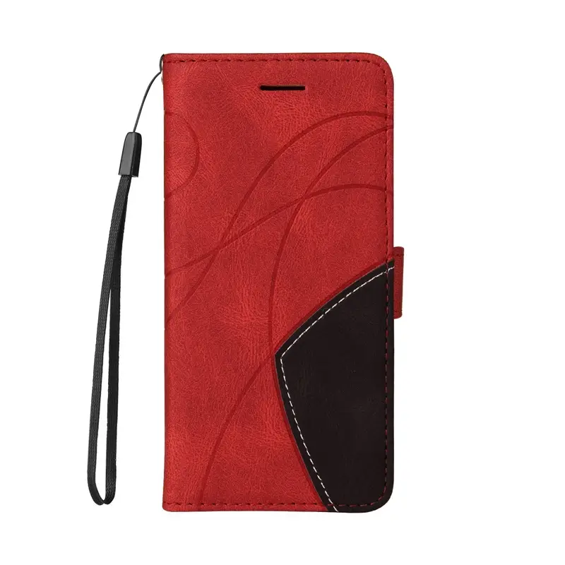 Purple Leather iPhone Case with 16 Lines & Card Slots