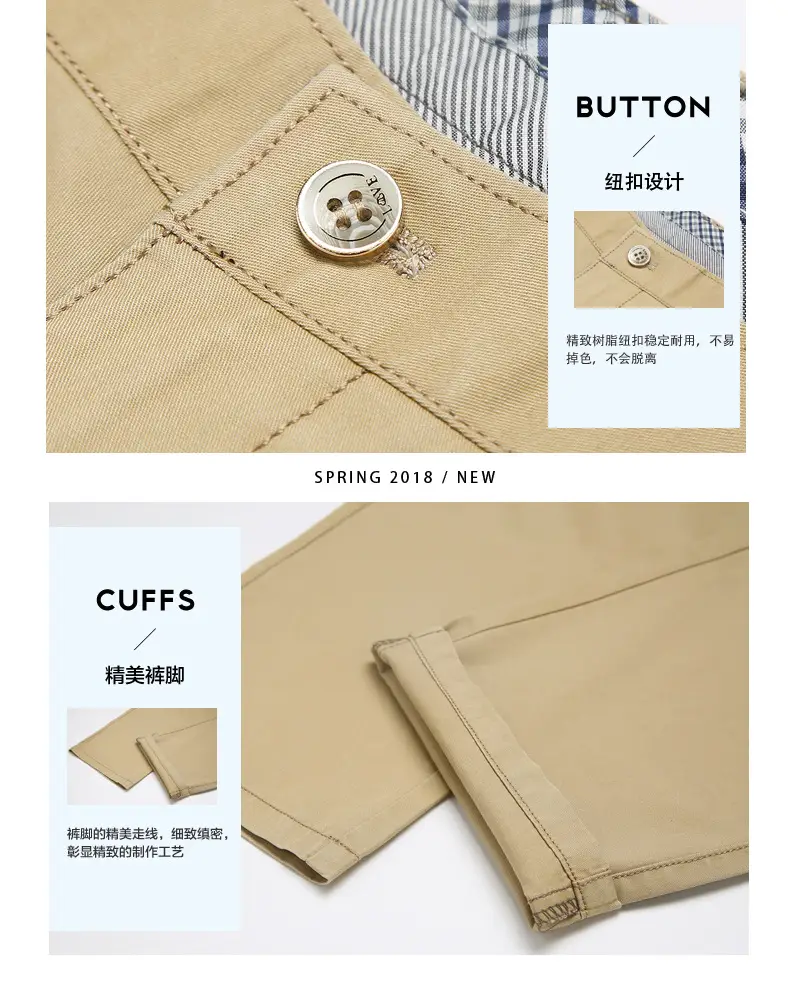 Thin Summer Men's Slim Straight Cotton Pants — feature 21