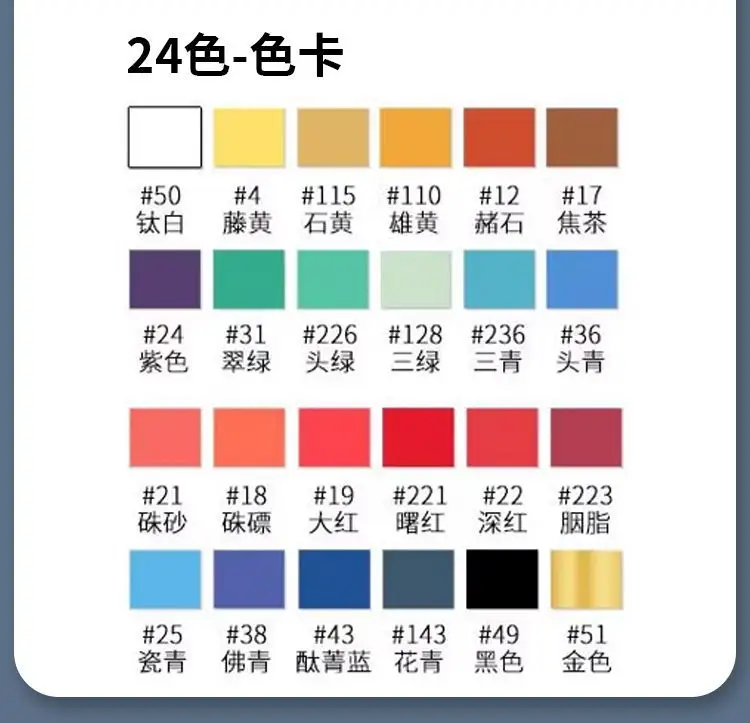 Pigment Sakura Chinese Painting 12-Color Plaster Doll Painting Art Student Special Painting Set Watercolor Coloring — feature 12