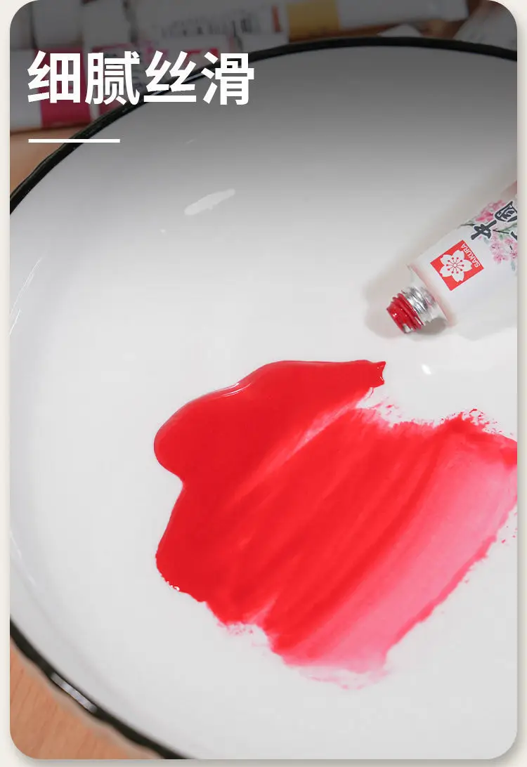 Pigment Sakura Chinese Painting 12-Color Plaster Doll Painting Art Student Special Painting Set Watercolor Coloring — feature 2