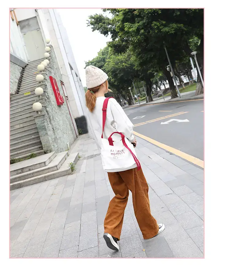 Women Canvas Shoulder Bag Red Strap 2026 — feature 15