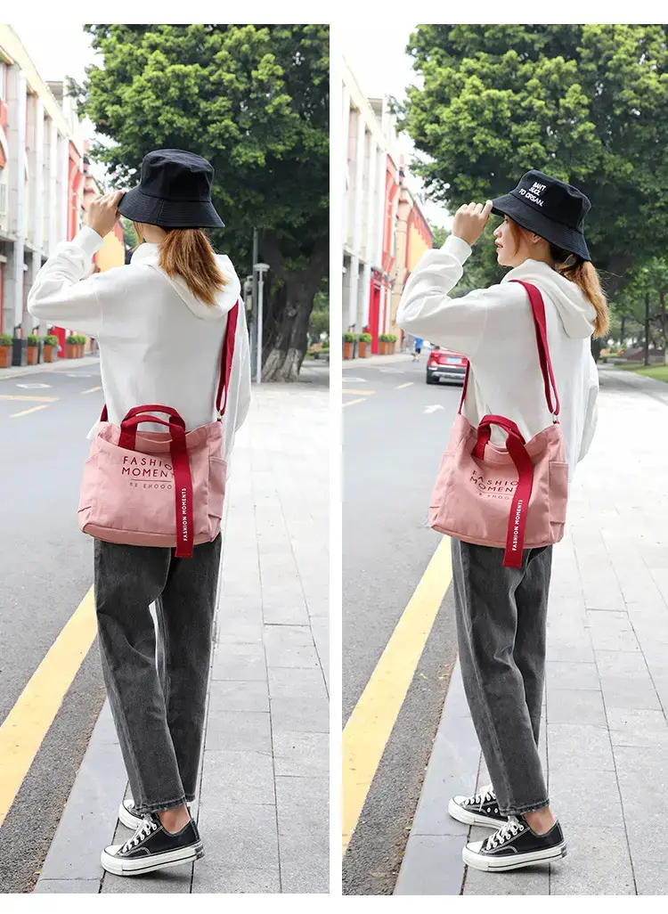 Women Canvas Shoulder Bag Red Strap 2026 — feature 16