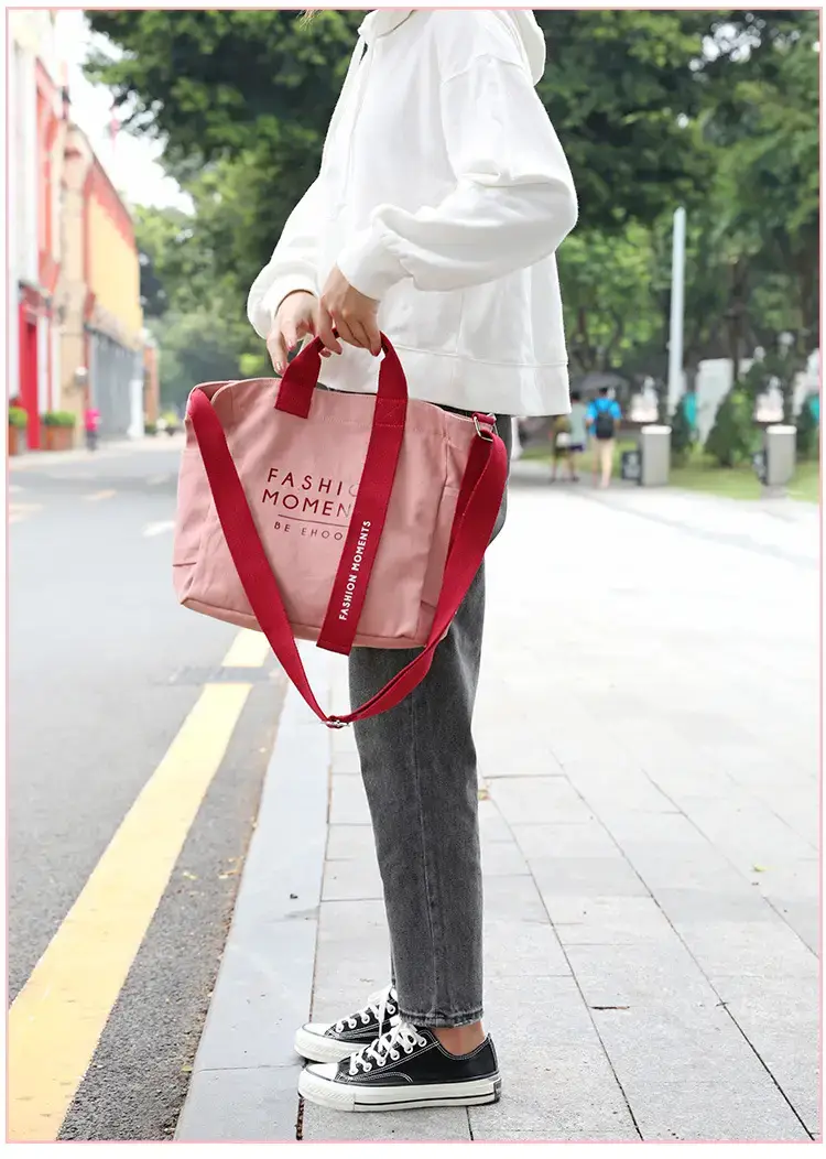 Women Canvas Shoulder Bag Red Strap 2026 — feature 6