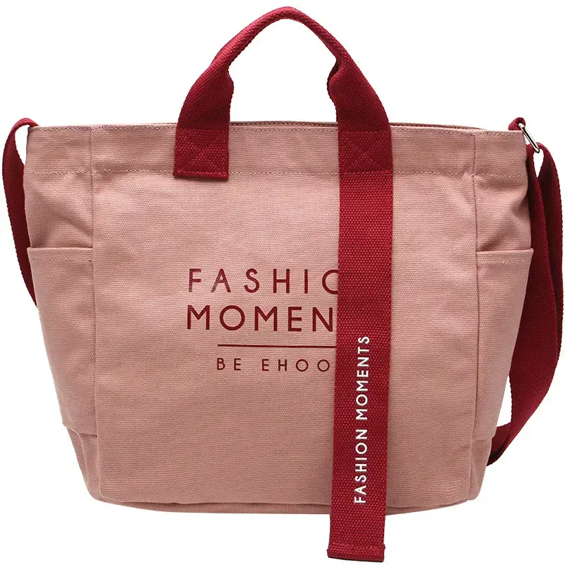 Women Canvas Shoulder Bag Red Strap 2026 - Image 6