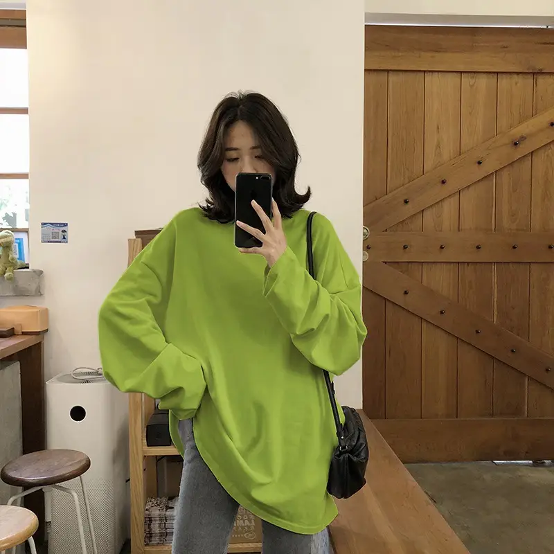 Women White Long Sleeve T-Shirt 2019 New - Image 5