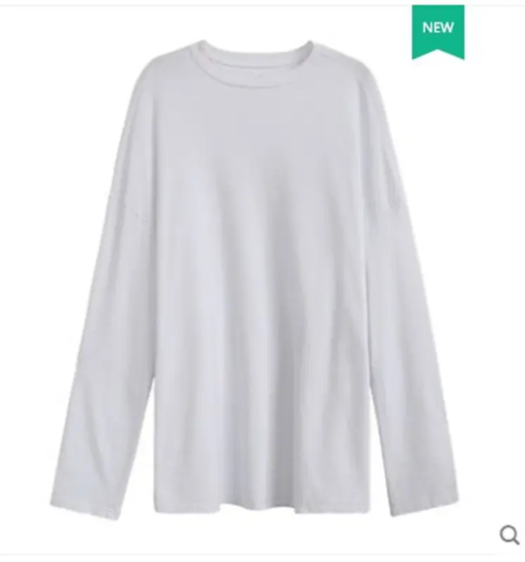 Women White Long Sleeve T-Shirt 2019 New - Image 6