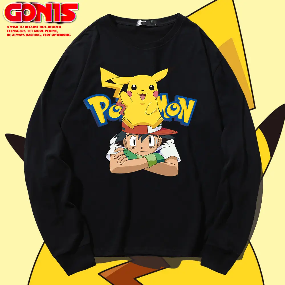 Japanese Anime Long Sleeve T-Shirt Men Pure Cotton Loose Base