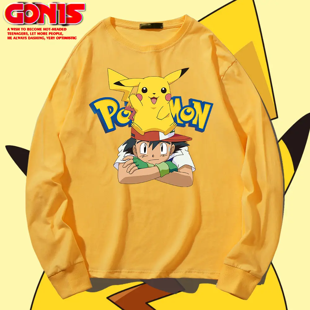 Japanese Anime Long Sleeve T-Shirt Men Pure Cotton Loose Base