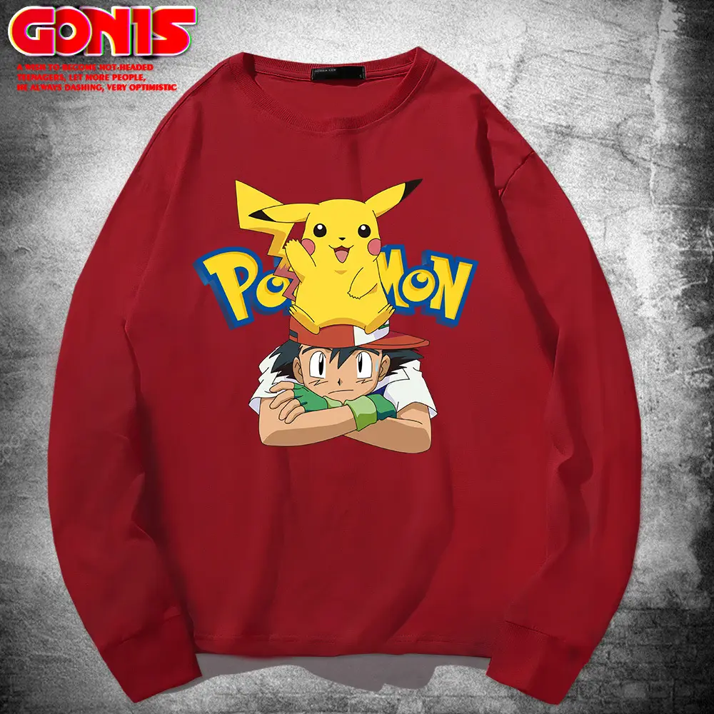 Japanese Anime Long Sleeve T-Shirt Men Pure Cotton Loose Base