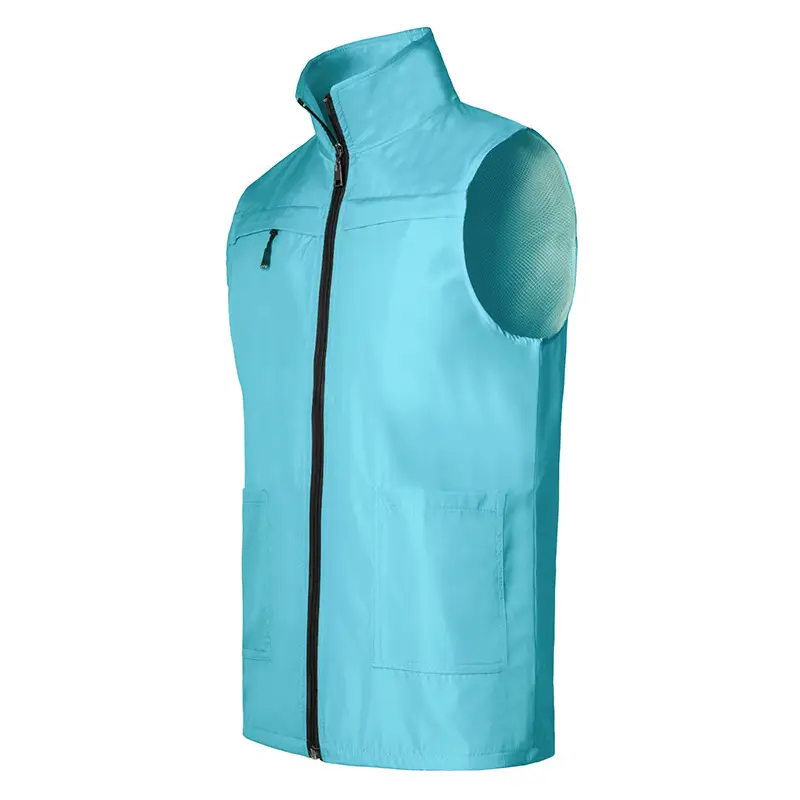 Men Full Zip Waistcoat Vest Red 2021