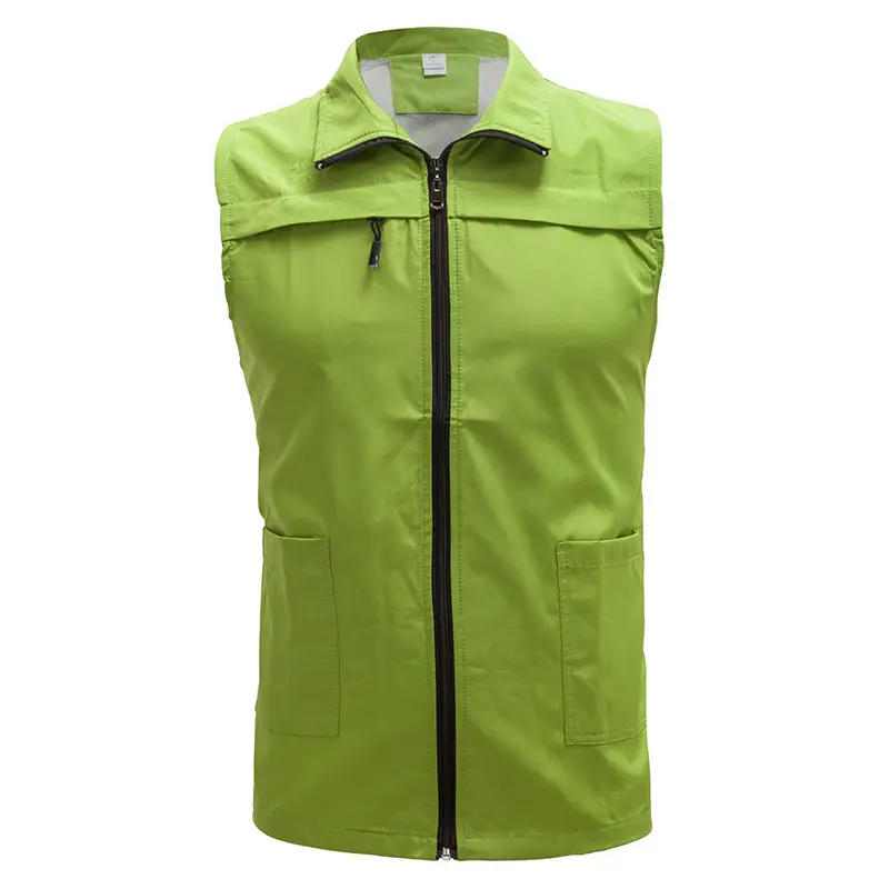 Men Full Zip Waistcoat Vest Red 2021