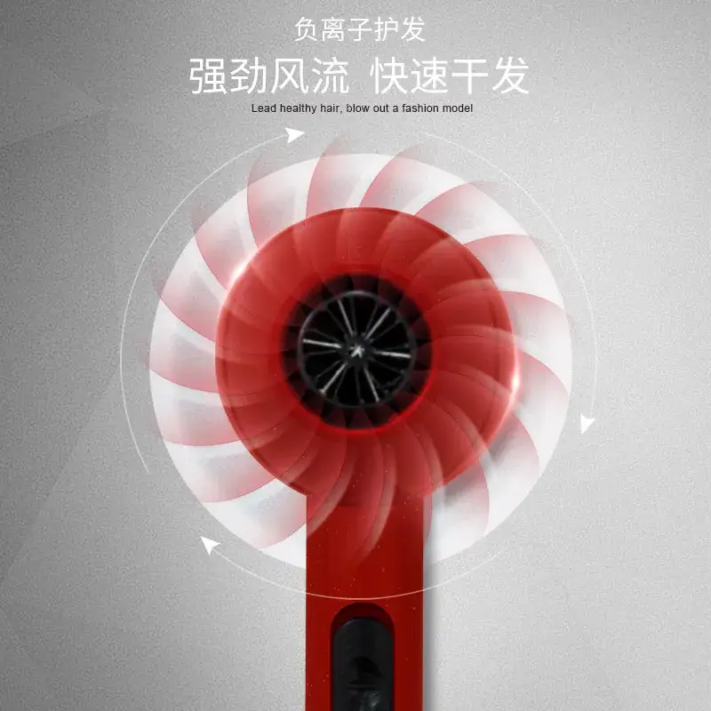 Electric Hair Dryer with Negative Ion Technology Red