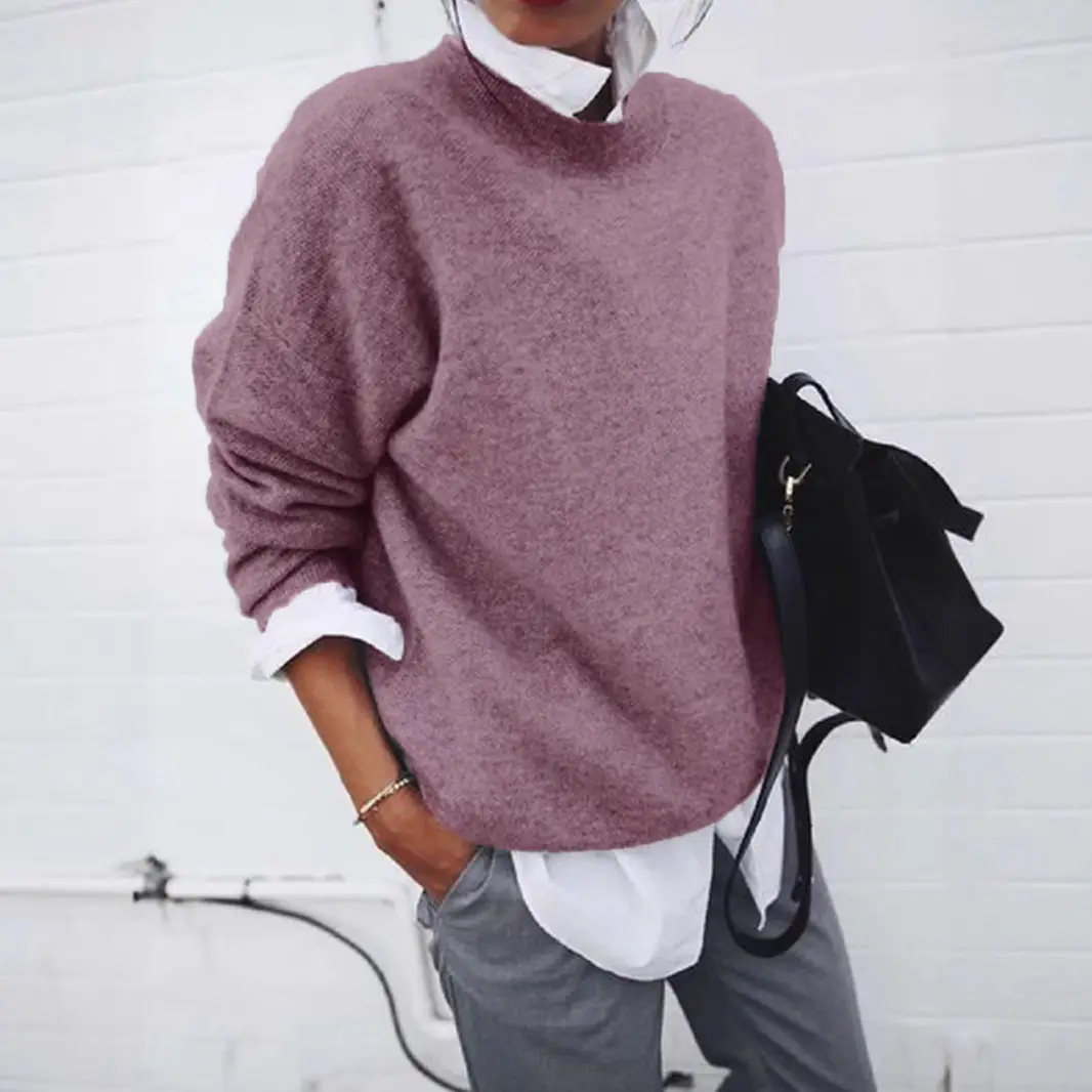 2023 Women's Maroon Long-Sleeve Collar Sweater Jacket