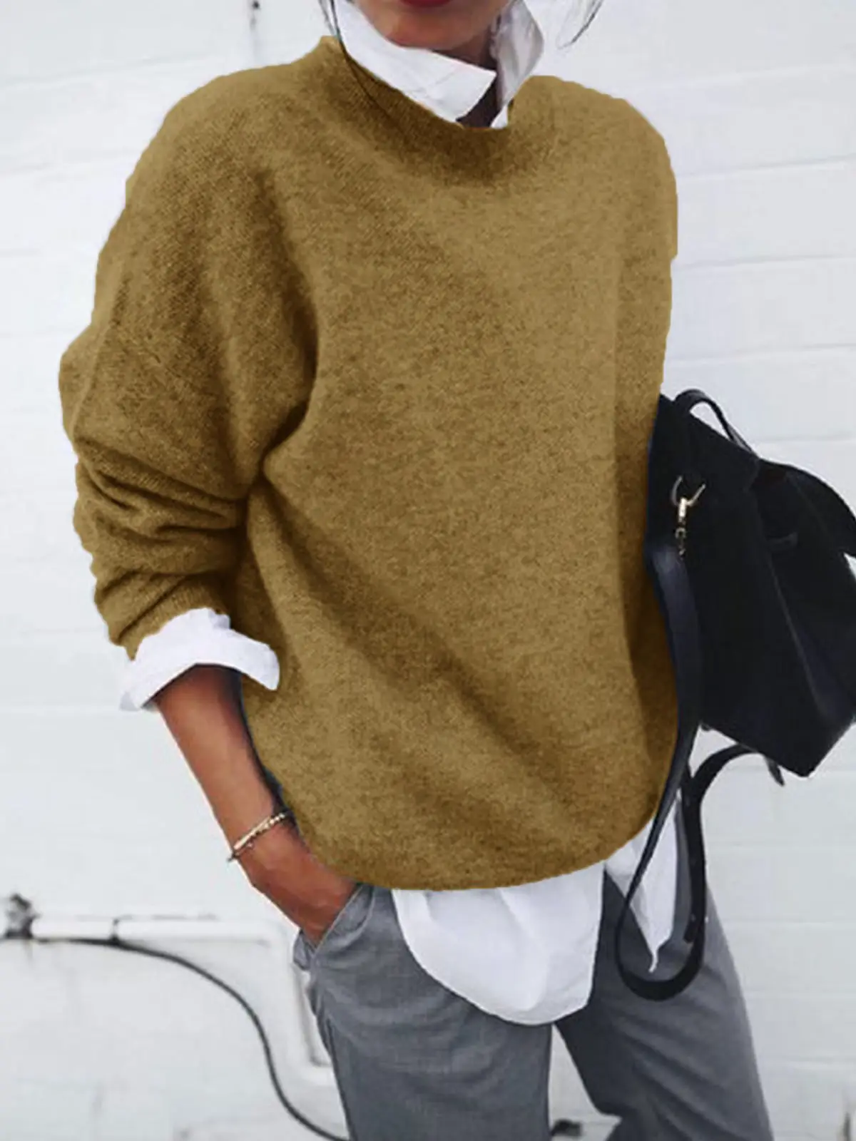 2023 Women's Maroon Long-Sleeve Collar Sweater Jacket