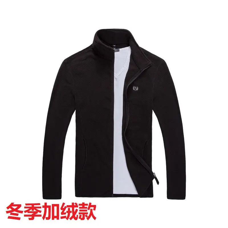Men Fleece Jacket Blue Warm Casual Autumn Winter - Image 2